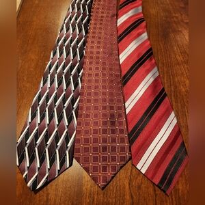 Stafford Elegant Men's Tie Set - Burgundy and Red Collection